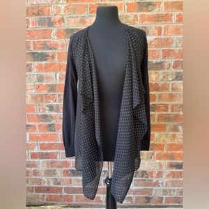 Michael Kors Polka Dot Front Drape Cardigan